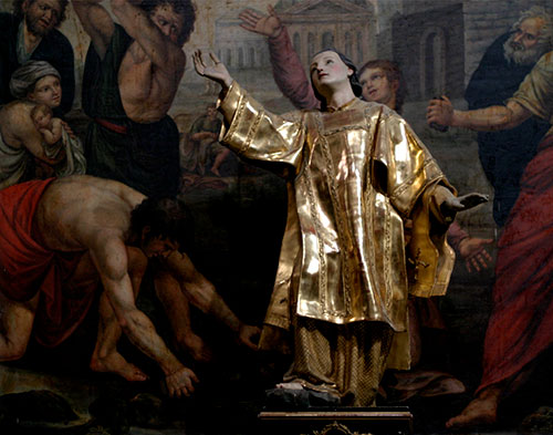 Saint martyr, statue et peinture © Norbert Pousseur